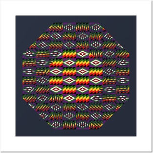 Abstract Kente Octagon Posters and Art